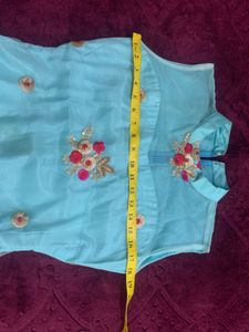 Blue Embroidered Indian Top