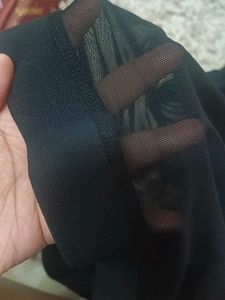 Sheer mesh Black Top with Kiss Patches