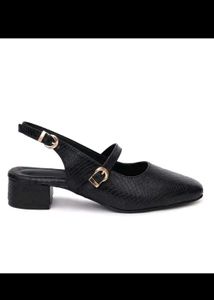 Stylish Black Slingback Heels