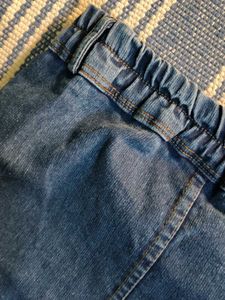 Denim Midi Skirt with Button Front