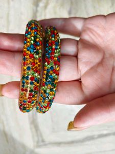 Vibrant Crystal Bangle Set