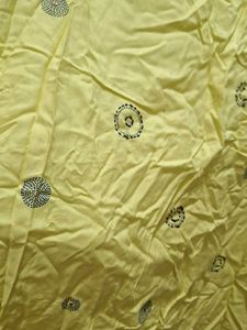 Yellow Sleeveless Kurti with Print