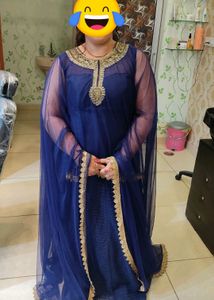 Embroidery Gown With Attached Dupatta