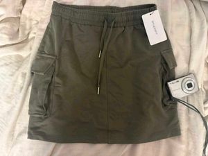 Westside y2k retro Olive Green Cargo Mini Skirt