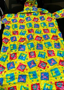 Vibrant Yellow Cartoon Print - Raincoat cheapest