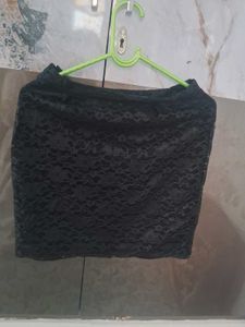 Black Lace Mini Skirt
