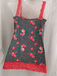 tezenis Floral Lace Trim Cami Top