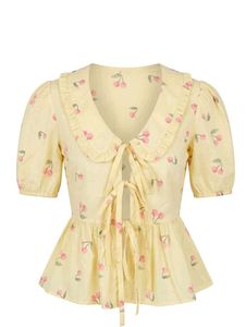 Sweet Cherry Print peterpan top