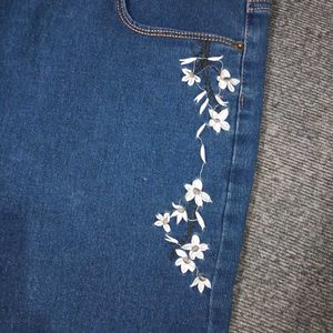 🩳 | Embroidered Denim Bermuda Shorts