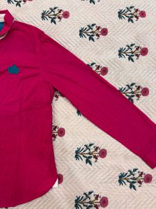 Pink Oversized Button-Up Shirt