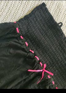 Black cami with pink trim