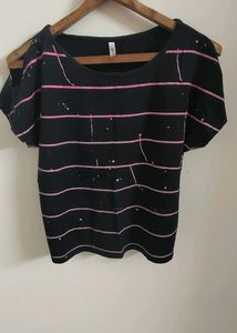 Pink And Black T Shirt