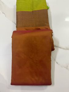 Elegant Ethnic Saree - Brown &amp; Green