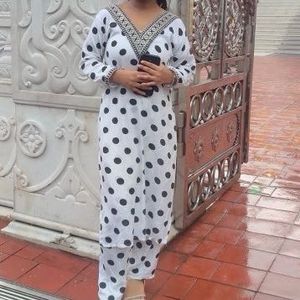 Polka Dot Kurta Set