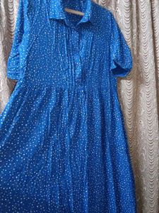 Blue Polka Dot maxi dress