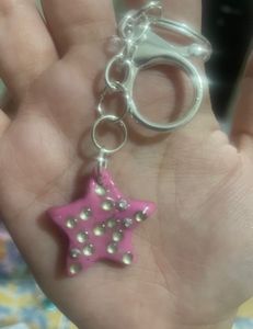 🌸 Glittery Pink Star Keychain / Bag Charm✨
