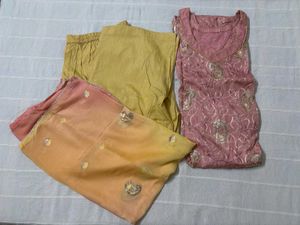Kurta Set with Sequins &amp; Embroidery