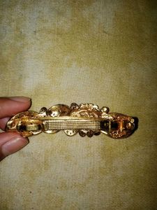 Traditional Antique Hair Barrette with Red Gem