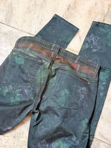 Unique Floral Print Jeans