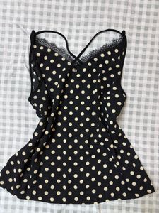 Polka Dot Cami with Lace Trim