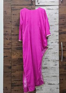 Vibrant Pink Kurta Set with Gold Embellishments