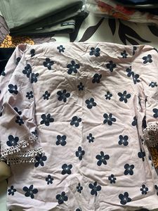 Cute Pink Floral Print Top