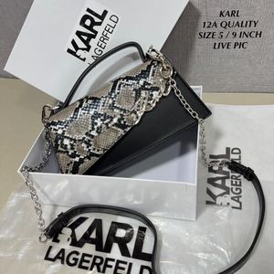 Karl Lagerfeld Snake Print Chain Bag
