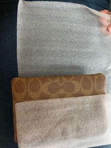 authentic Coach Signature Print Wristlet