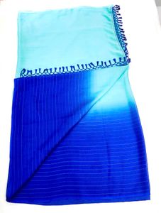 Ombre Blue Saree with Tassels