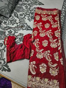 Beautiful Bridal Red Banarasi Saree