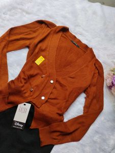 💕Brown Cardigan &amp; Black Skirt Set💕