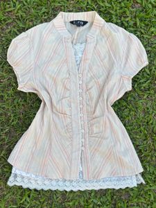 Pinkish striped Button-Up Shirt
