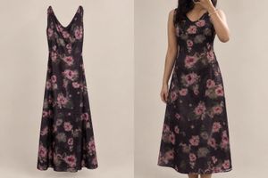 Floral V-Neck Midi Dress