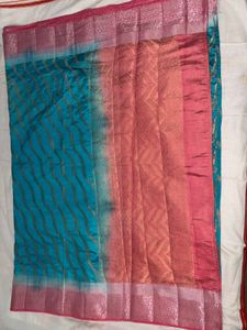 Designer Silk Blouse with Teal Saree
