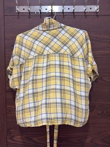 Plaid Tie-Front Top