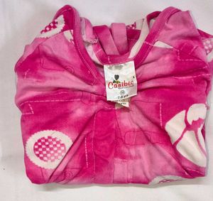 Vibrant Pink western Floral Print Kurta adjustable