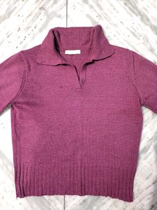 Burgundy Knit Pullover Sweater