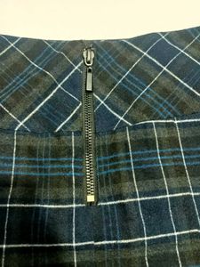 Imported Plaid Pleated Mini Skirt Size 32