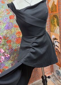 y2k Elegant Black Asymmetrical Dress
