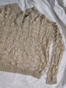 Unique Textured Knit Sweater