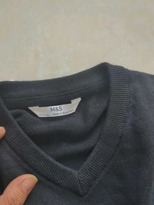 Red Long Sleeve shirt with black sweater