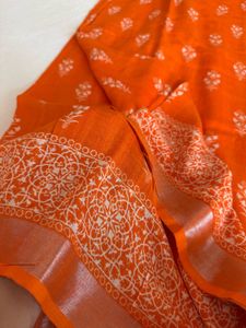 Vibrant Orange Saree