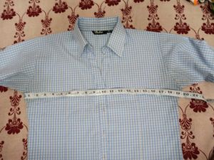 Bebo Blue Poly Cotton Button-Up Shirt