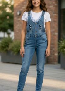 Blue Denim Overalls Dungarees for Kids