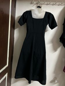 Classic Black Square Neck Dress