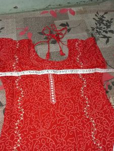 Beautiful Red Suite With White Patiala Salwar