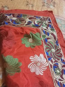 Red Embroidered Saree