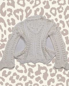 Y2K White Open-Knit Long Sleeve Top ✨