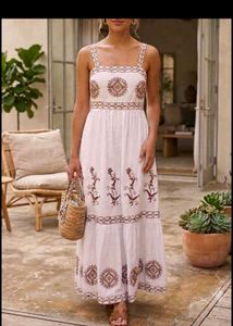 Boho Embroidered Maxi Dress
