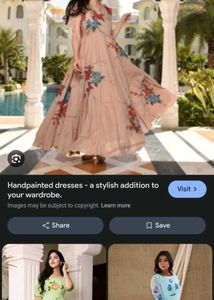 Beautiful Handpainted Floral Gown